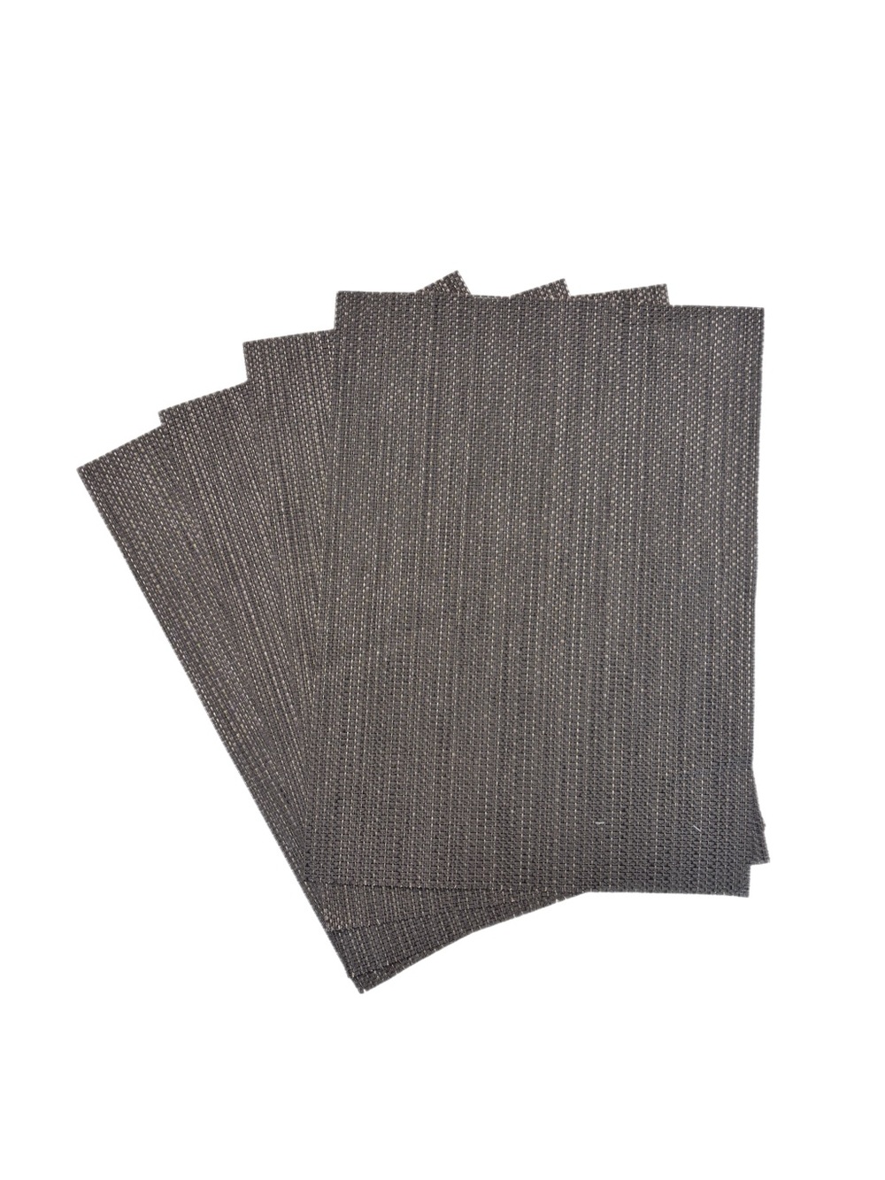 Dark Gray and Gold Vinyl Woven Placemats Set of 4